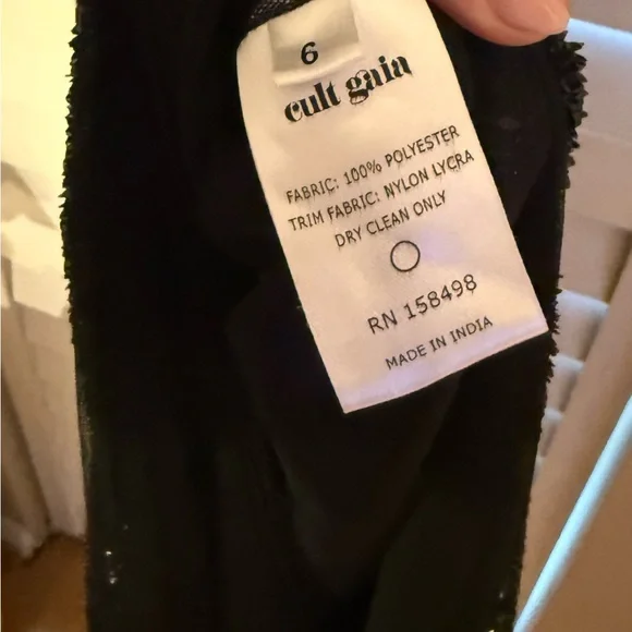 Cult Gaia Black Sequin Ruched One Shoulder Dress - Picture 7 of 8